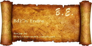 Bán Endre névjegykártya